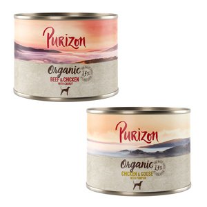 6x200g Purizon Organic vegyes csomag: 3 x csirke & liba, 3 x marha & csirke nedves kutyatáp 15% árengedménnyel