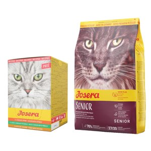 10kg Josera Senior száraz macskatáp + 6x85 g Josera Paté nedves macskatáp multipack ingyen