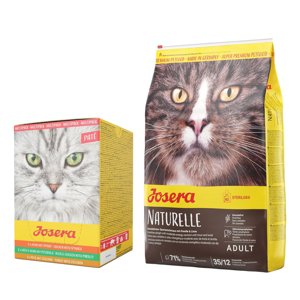 10kg Josera Naturelle száraz macskatáp + 6x85 g Josera Paté nedves macskatáp multipack ingyen