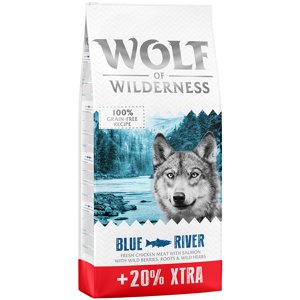 14,4kgWolf of Wilderness Blue River lazac - gabonamentes száraz kutyatáp 12 + 2,4 kg ingyen akcióban