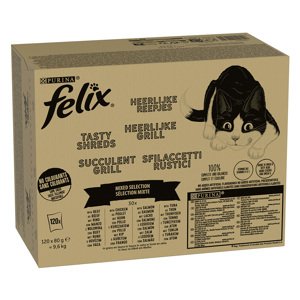 120x80g Felix Tasty Shreds vegyes válogatás szószban nedves macskatáp