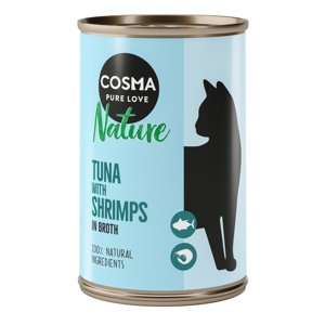 6x140g Cosma Nature tonhal & garnéla nedves macskatáp 10% kedvezménnyel