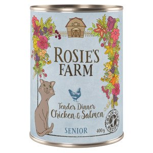 12x400g Rosie's Farm Senior csirke & lazac nedves macskatáp 10% árengedménnyel