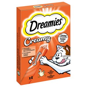 3x4x10g Dreamies Creamy Snacks csirke macskasnack 2+1 ingyen akcióban