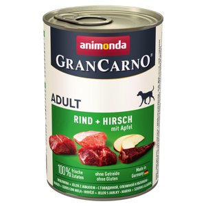 6x400g Animonda GranCarno Original Adult marha, szarvas & alma nedves kutyatáp 5+1 ingyen