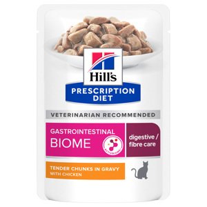 12x85g10 + 2 ingyen! Hill’s Prescription Diet nedves macskatáp - Gastrointestinal Biome csirke