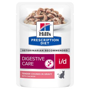 12x85g10 + 2 ingyen! Hill’s Prescription Diet nedves macskatáp - i/d Digestie Care lazac