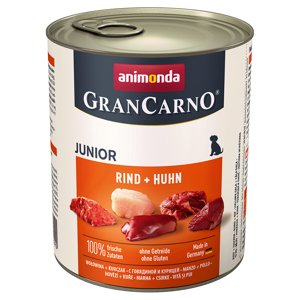24x800g Animonda GranCarno Original Junior: marha & csirke nedves kutyatáp 20+4 ingyen akcióban
