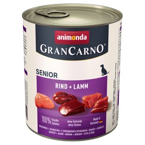 24x800g Animonda GranCarno Original Senior: marha & bárány nedves kutyatáp 20+4 ingyen akcióban