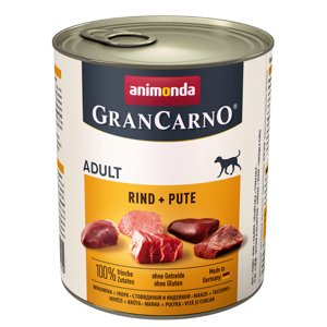 24x800g Animonda GranCarno Original Adult: marha & pulyka nedves kutyatáp 20+4 ingyen akcióban