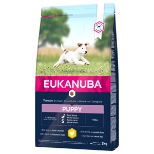 3kg Eukanuba Puppy Small Breed csirke száraz kutyatáp 10% árengedménnyel