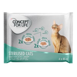 4x85g Concept for Life Sterilised nedves macskatáp próbacsomag 20% árengedménnyel