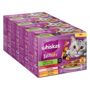 48x85g Whiskas Tasty Mix - A séf ajánlata nedves macskatáp 36+12 ingyen