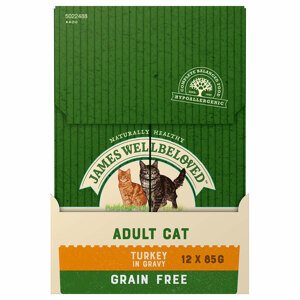 24x85g James Wellbeloved Grain Free Adult Cat pulyka nedves macskaeledel 18+6 ingyen akcióban
