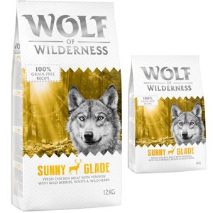 14kg Wolf of Wilderness Adult Sunny Glade szarvas száraz kutyatáp 12+2 ingyen