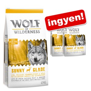 14kg Wolf of Wilderness Adult Green Fields bárány (Soft & Strong) száraz kutyatáp 12+2 ingyen