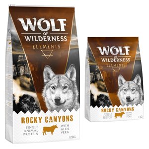 14kg Wolf of Wilderness Adult Rocky Canyons marha száraz kutyatáp 12+2 ingyen