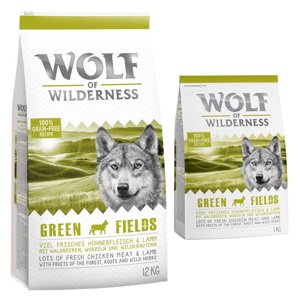 14kg Wolf of Wilderness Adult Green Fields bárány száraz kutyatáp 12+2 ingyen