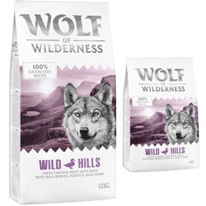 14kg Wolf of Wilderness Adult Wild Hills kacsa száraz kutyatáp 12+2 ingyen