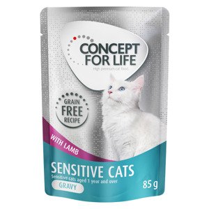48x85g Concept for Life gabonamentes Senstive Cats bárány szószban nedves macskatáp 40+8 ingyen