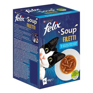24x48g Felix Soup Filet Ocean Selection (vízi ízek) jutalomfalat macskáknak 18+6 ingyen!