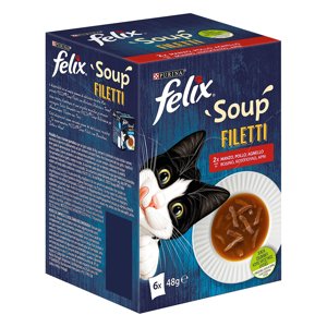 24x48g Felix Soup Filet Farm selection (szárazföldi ízek) jutalomfalat macskáknak 18+6 ingyen!