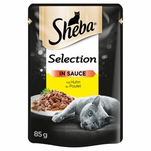48x85g Sheba Selection szószban csirke nedves macskatáp 20% kedvezménnyel