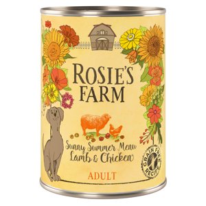 6 x400g Rosie's Farm Speciális kiadás: bárány & csirke nedves kutyatáp 5 + 1 ingyen akcióban