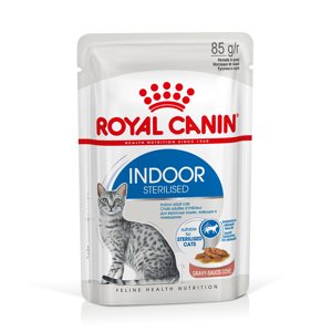 12x85g Royal Canin  Indoor Sterilised szószban nedves macskatáp 20% kedvezménnyel