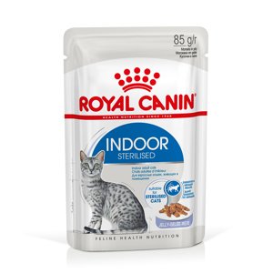 12x85g Royal Canin Indoor Sterilised aszpikban nedves macskatáp 20% kedvezménnyel