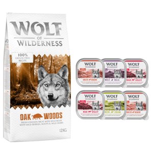 12kg Wolf of Wilderness száraztáp + 6 x 300 g nedvestáp ingyen! száraz kutyatáp- Oak Woods - vaddisznó
