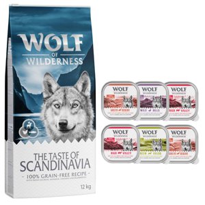 12kg Wolf of Wilderness száraztáp + 6 x 300 g nedvestáp ingyen! száraz kutyatáp- The Taste Of Scandinavia - rénszarvas & lazac
