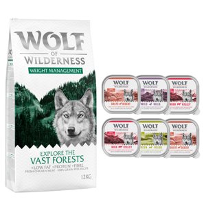 12kg Wolf of Wilderness száraztáp + 6 x 300 g nedvestáp ingyen! száraz kutyatáp- Explore The Vast Forest - csirke