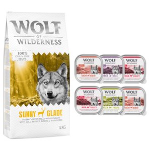 12kg Wolf of Wilderness száraztáp + 6 x 300 g nedvestáp ingyen! száraz kutyatáp- Sunny Glade - szarvas