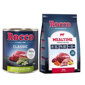 24x800g Rocco Classic Marha & pacal nedves kutyatáp+1kg Rocco Mealtime marha száraz kutyatáp ingyen