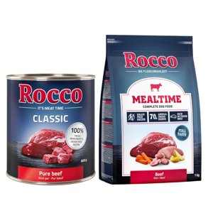 24x800g Rocco Classic Marha nedves kutyatáp+1kg Rocco Mealtime marha száraz kutyatáp ingyen