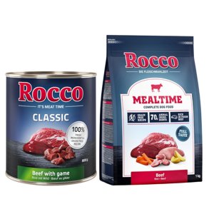 24x800g Rocco Classic Marha & vad nedves kutyatáp+1kg Rocco Mealtime marha száraz kutyatáp ingyen