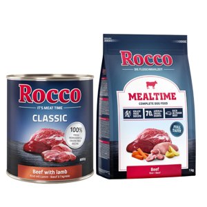 24x800g Rocco Classic Marha & bárány nedves kutyatáp+1kg Rocco Mealtime marha száraz kutyatáp ingyen