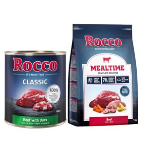24x800g Rocco Classic Marha & kacsa nedves kutyatáp+1kg Rocco Mealtime marha száraz kutyatáp ingyen