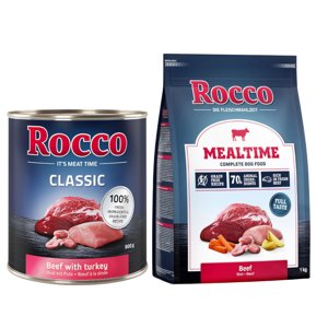 24x800g Rocco Classic Marha & pulyka nedves kutyatáp+1kg Rocco Mealtime marha száraz kutyatáp ingyen