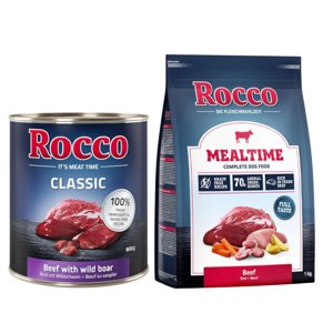 24x800g Rocco Classic Marha & vaddisznó nedves kutyatáp+1kg Rocco Mealtime marha száraz kutyatáp ingyen