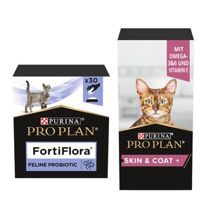30g PURINA PRO PLAN Fortiflora táplálékkiegészítő macskáknak+150ml Skin and Coat olaj macskáknak ingyen