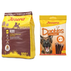 900g Josera Kids száraz kutyatáp+180g Josera Denties kacsa & sárgarépa kutyasnack ingyen
