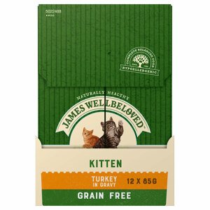 12x85g James Wellbeloved Kitten Cat Grain Free pulyka nedves macskatáp 15% kedvezménnyel