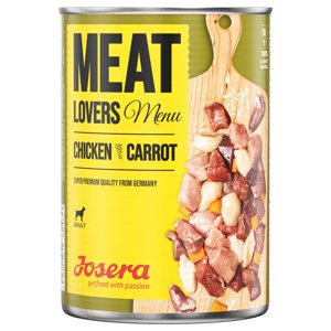 12x800g Josera Meatlovers Menü csirke & sárgarépa nedves kutyatáp 9+3 ingyen akcióban