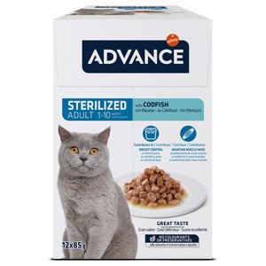 24x85g Advance Feline Sterilized tőkehal nedves macskatáp
