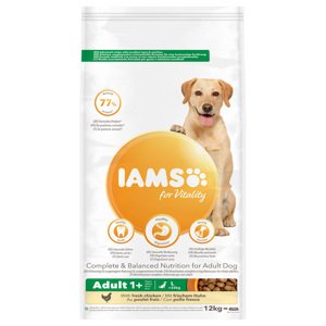 12kg IAMS for Vitality Dog Adult Large csirke száraz kutyatáp