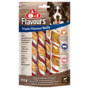 3db 8in1 Triple Flavour Rolls rágórúd kutyasnack 15% árengedménnyel