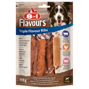 6db 8in1 Triple Flavour Ribs rágórúd kutyasnack 15% árengedménnyel
