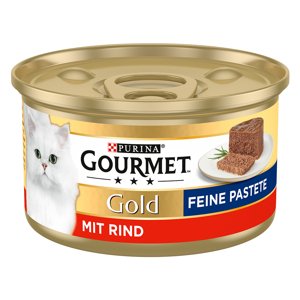 60x85g Gourmet Gold Paté marha nedves macskatáp 48+12 ingyen